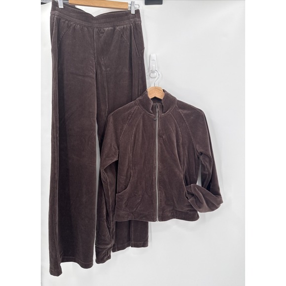 lululemon athletica Pants - Lululemon Womens 2-Piece Brown Corduroy Track Suit Set Size 8 & 6 Athleisure